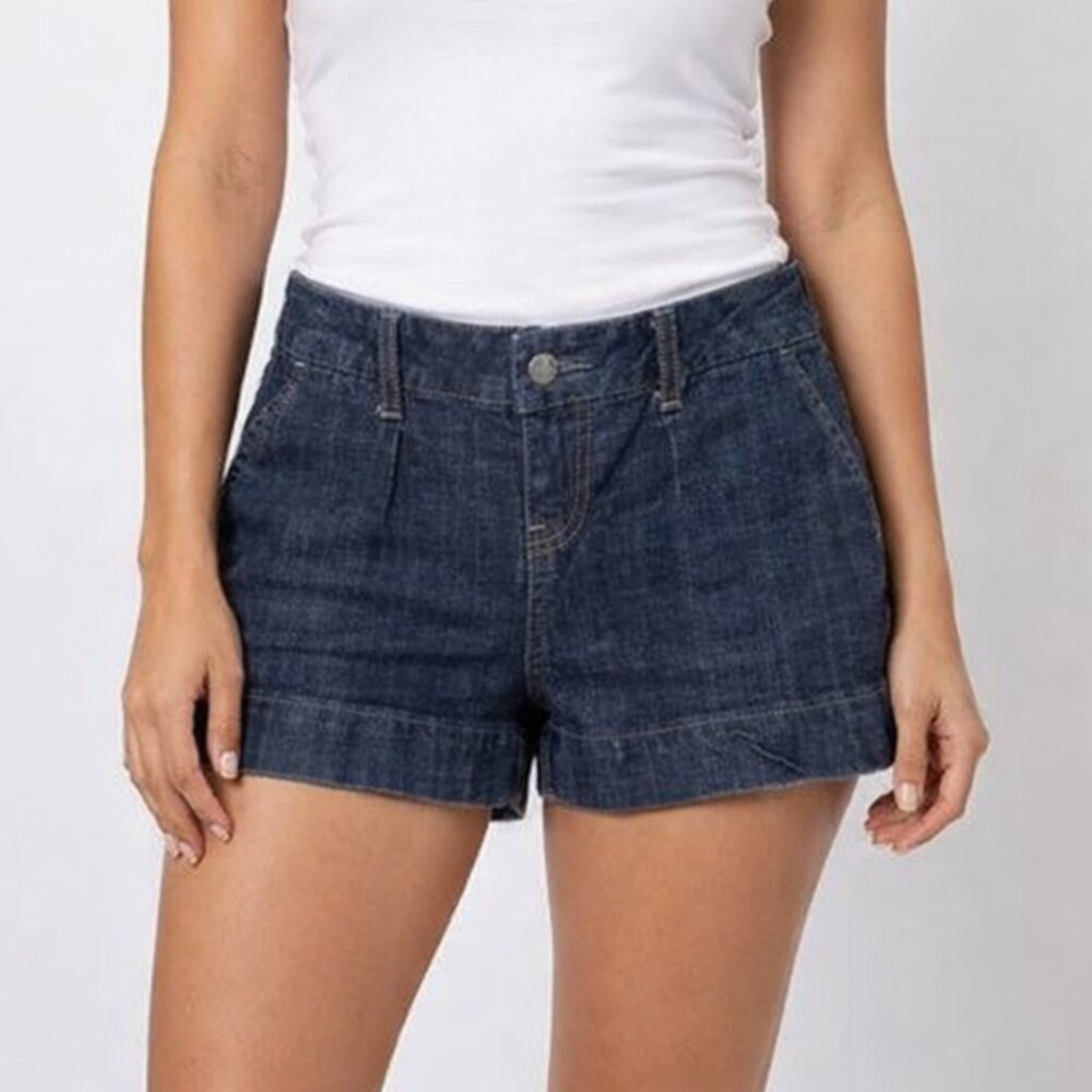 American Rag Cie Indie Sleaze Dark Wash Curvy Cuffed Denim Shorts Size 9